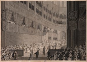 ナポレオン1世の戴冠式、1805年頃 作： Jean Baptiste and Fontaine, Pierre Francois Leonard Isabey